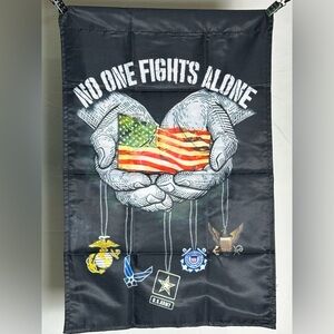 No One Fights Alone Military Garden Flag 12.5x18 Inches